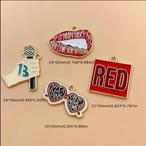 Charms Friendship Bracelet Making Taylor Swift Red Swiftie Gift Set Materials - Picture 2 of 4